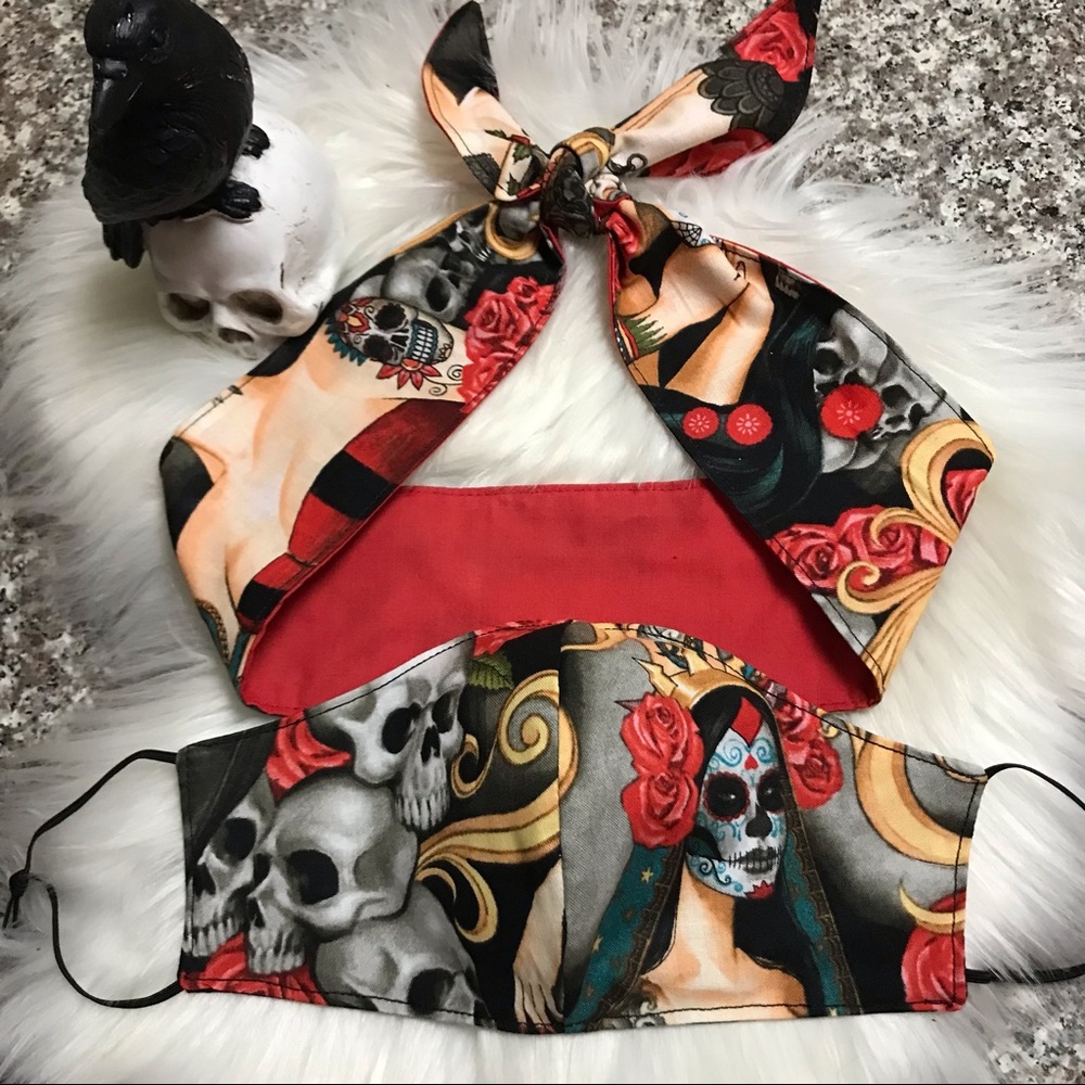 Gothic Catrina Headband /Face Mask